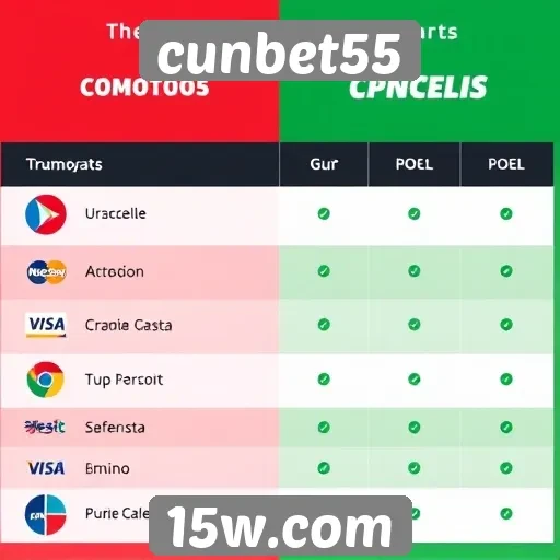 Comparativo de métodos de pagamento no cunbet55